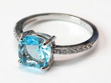 Huitan-anillo cuadrado de piedra azul para mujer, accesorios sencillos minimalistas, sortija, banda, joyería Anillos De Compromiso elegantes