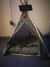 Pet-Tent House Kennels Teepee Puppy-Cat Cave Kitten Outdoor Portable Linen with Mat