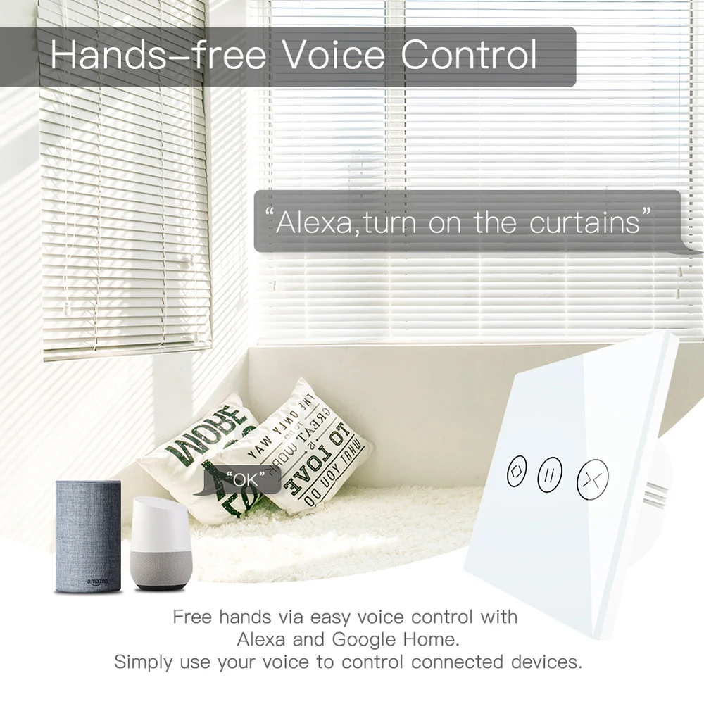 Smart Leven WiFi Gordijn Schakelaar voor Elektrische Gemotoriseerde Gordijn Blind Rolluik Amazon Alexa Echo Google Thuis Voice C
