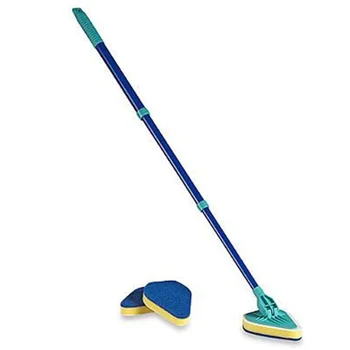 

Scrubber Clean Reach Mop Telescoping Cleaning Product Brush for Hardwood Floors with Handle Scrub Shaft Angled Glass Sponges