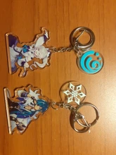 Genshin-Llavero acrílico de juego de Anime, delicado llavero de coche delicado, decoración para llaves, anillo de regalo
