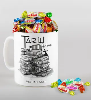 

Personalized History Teacher Mug and Haribo Candy Gift Seti-1