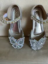 Zapatos con lazo de encaje de lentejuelas para niñas, zapatillas de baile de princesa con perlas bonitas, informales, para fiesta, boda, D721, novedad de 2020