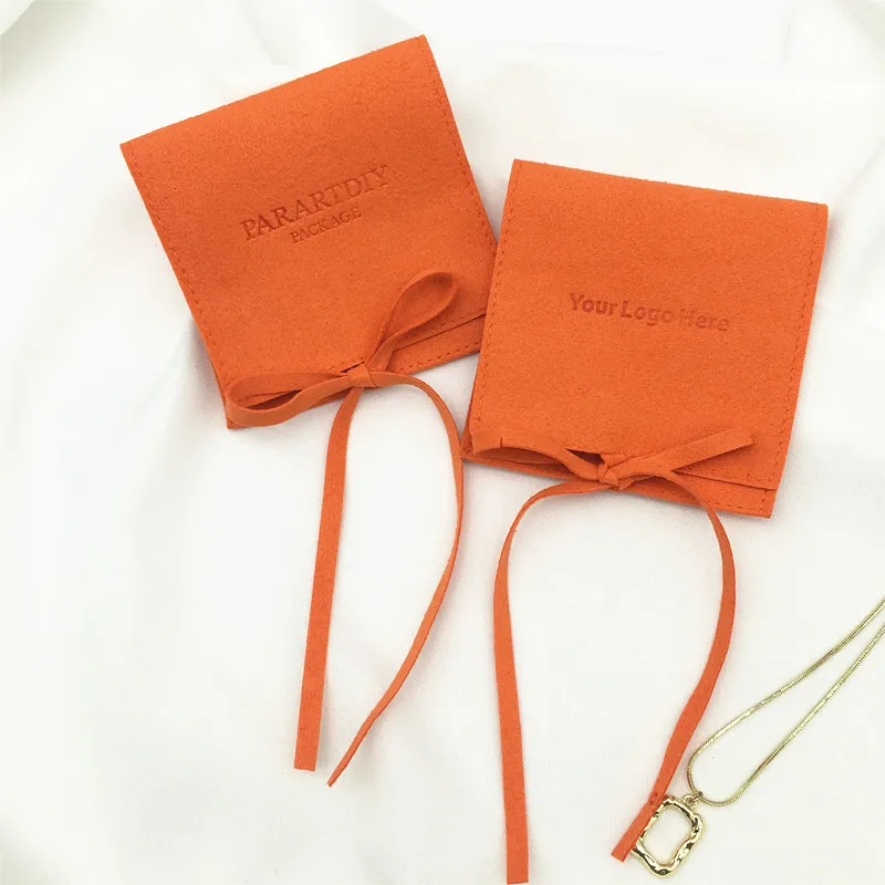 

50 envelope bags, jewelry packaging bags, any size custom logo, microfiber ring bag with flip lid, embossed logo, free shipping