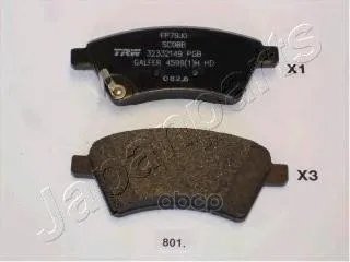 Колодки Тормозные Дисковые Japanparts Pa801af Japanparts арт. PA801AF