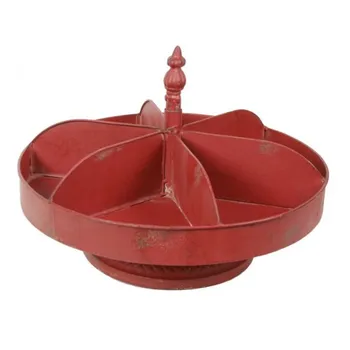 

Centerpiece metallic red color vintage style with separators. Measurements: 25x Ø 35 cm.