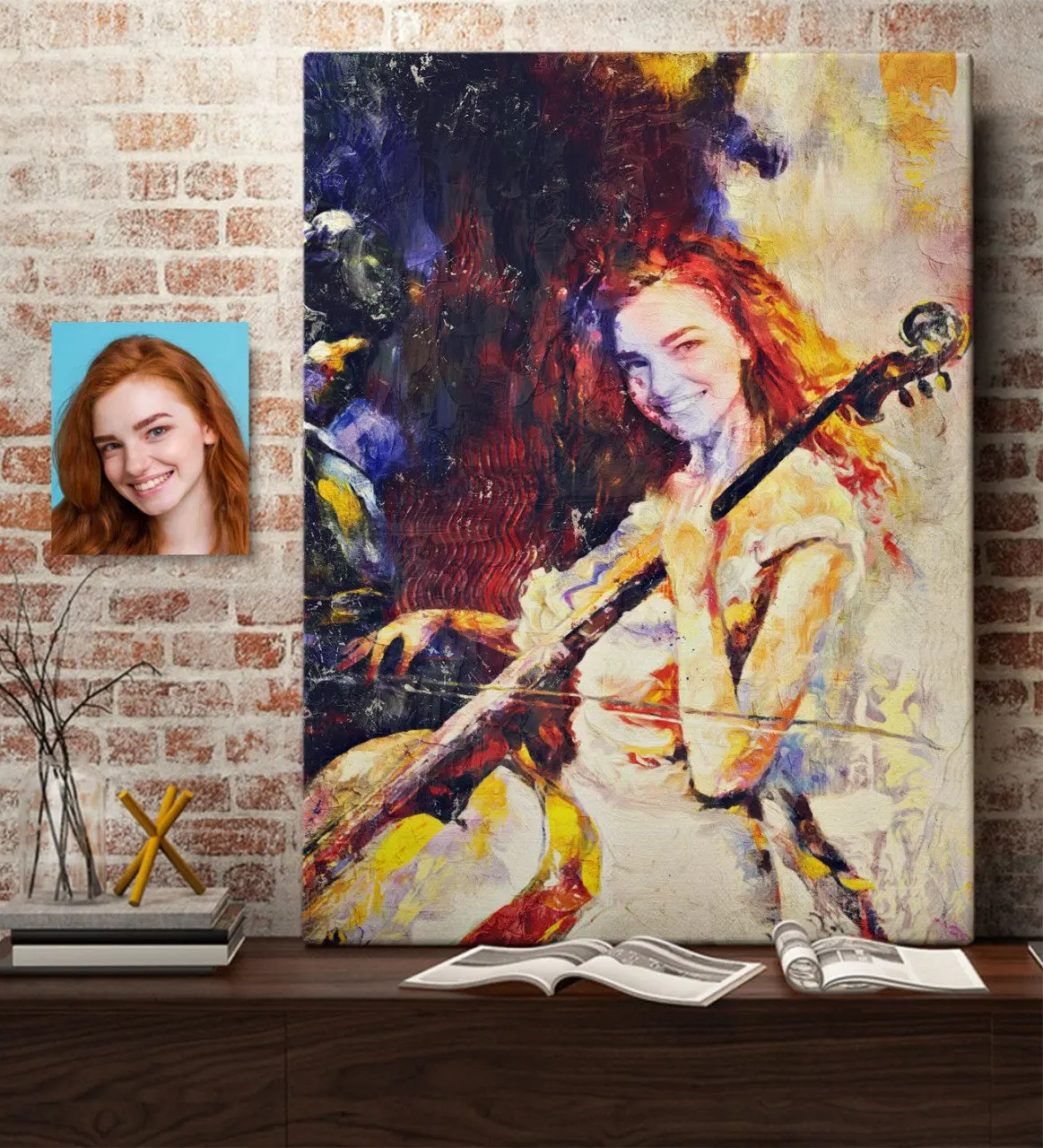 

Personalized Oil Painting Themed Artistic Canvas Table (70x100 cm.) 1