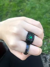 Anillos de gato negro de Anime para niños y niñas, joyería para disfraz, fiesta, regalo, estampado verde, esmalte, Pata de Gato