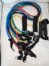 Bandas de resistencia de cuerda para ejercicios, 5 tubos elásticos cTPR para fitness, cinta de yoga, equipo para entrenamiento deportivo en interiores, conjunto de 11 uds.