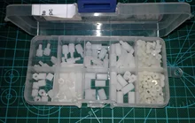 Unids/set M2 M2.5 M3 M4 hexagonal, separador de nailon de cabeza plana, negro/blanco, tornillos espaciadores de plástico, tuercas, 200