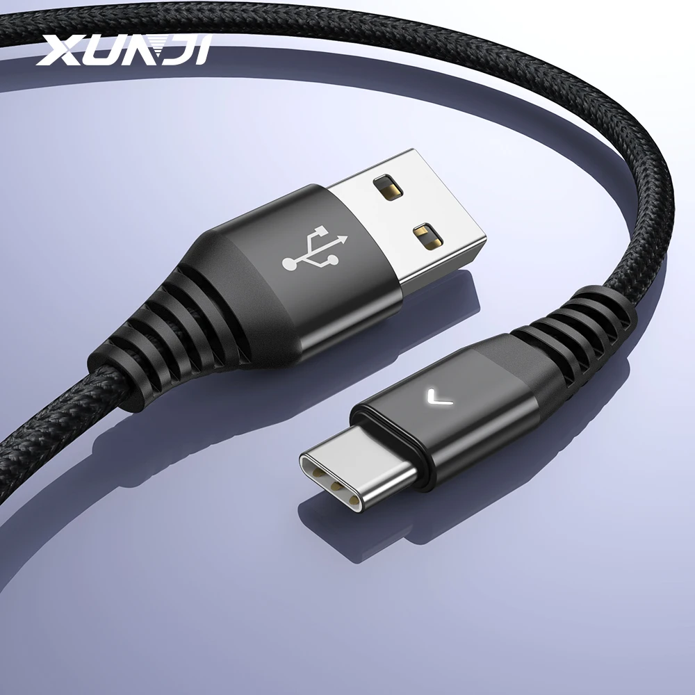 XUNJI кабель для зарядки провод usb type c 2.4A Макс | Мобильные телефоны и аксессуары