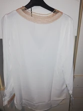 Chiffon Blouse Tops Embroidery Shirt Women V-Neck Blusas Long-Sleeve Mujer White E226