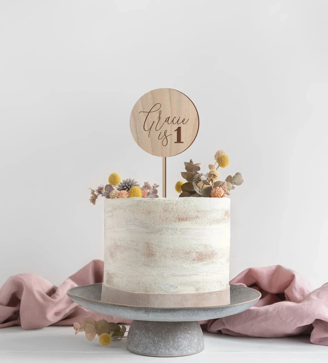 Topper de madera para tarta de primer cumpleaños, personalizado, para niño  y niña