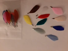 OlingArt plumas naturales 10 Uds plumas de colores 3,5 cm mujeres gargantilla collar de la joyería haciendo correas para llavero colgantes encantos