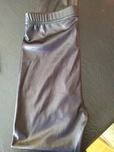 Fitness Leggings Push-Up-Light Faux-Leather Black Sexy High-Waist Plus-Size Women Casual