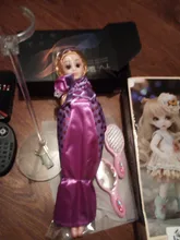 Muñecas de princesa Rapunzel para niños, conjunto para niñas, cuerpo móvil, belleza, largo y grueso pelo rubio, 30CM