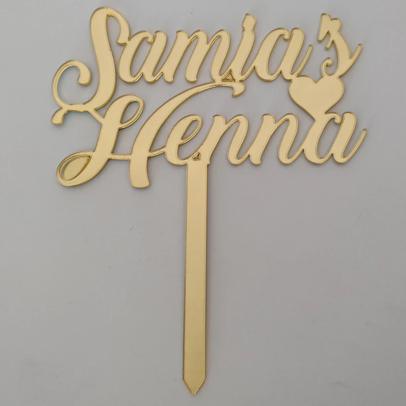 Decoração de bolo de henna personalizada, decoração para o dia de nserve