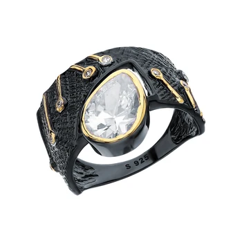 

Silver ring with cubic zirconia sunlight sample 925