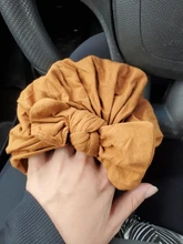 Sólido de algodón bebé sombrero lindo oreja de oso Bowknot sombreros de turbante dulce suave 0-4T elástico tapas para bebé recién nacido turbante para niñas