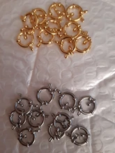 10 Uds. De cierres de anillo de resorte de acero inoxidable 304, Color dorado y dorado, 23x14x4mm, agujero de 2,5mm, para fabricación de joyas DIY