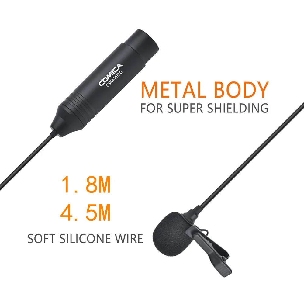 COMICA CVM-V02O 全指向性 XLR ラベリアマイク ファンタム電源
