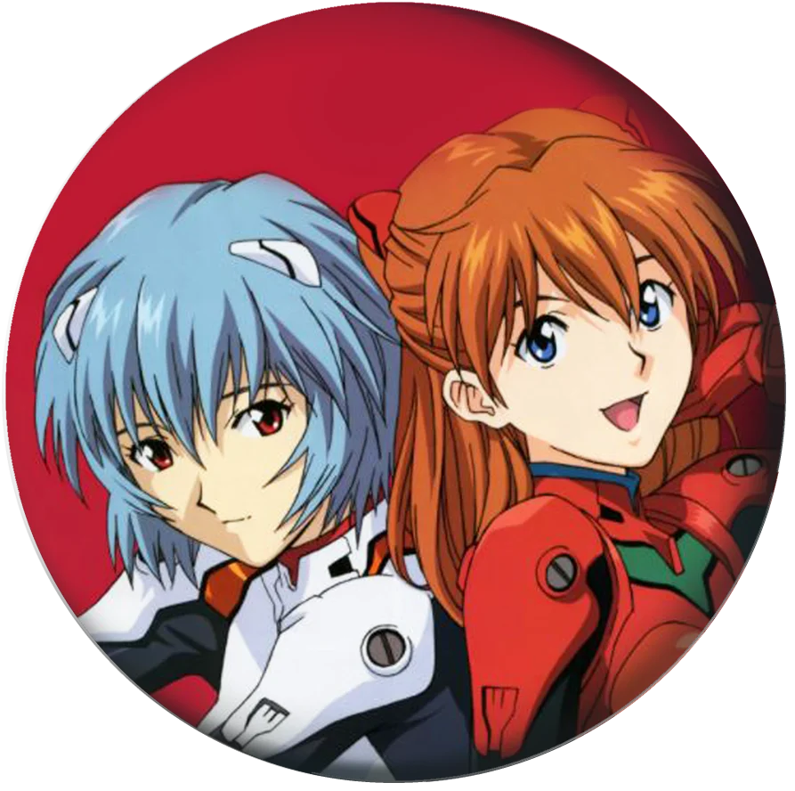 Значок на рюкзак 56 мм аниме Евангелион Аска Лэнгли Сорью Рей Аянами Каору Нагиса