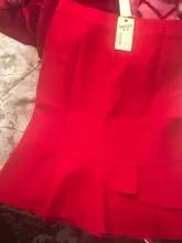 Red Skirts Ruffles Sexy Black Office Lady Plus-Size Womens High-Waist Casual Pencil Jupe