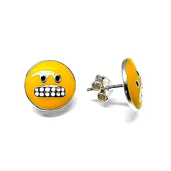 

Earring 925 sterling silver m glazed 10mm. Emoticon teeth [AA9144]