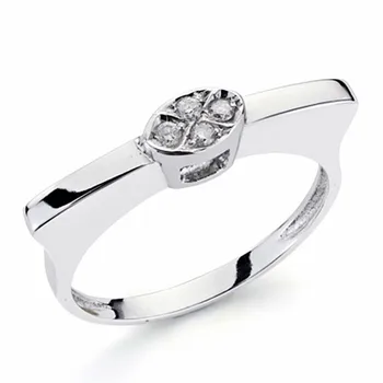 

Ring 18k white gold diamond bright 0.10ct [AA1784]