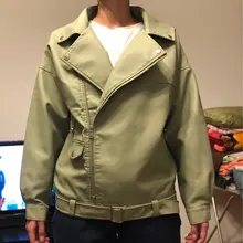 Women's Wild-Jacket Turn-Down-Collar Spring Zipper Black Fashion EAM High-Quality Loose