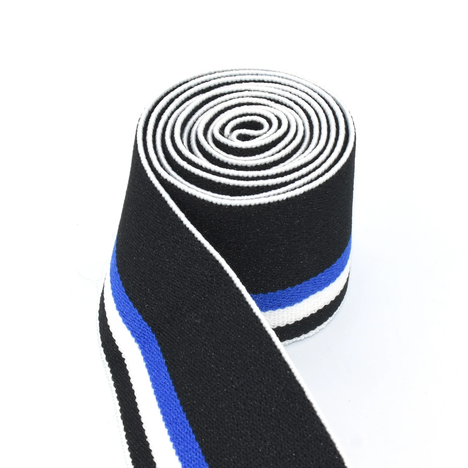 1.5"Black-Blue Heavy Stretch High Elasticity Knit Elastic Band Polyester Ribbon Cotton Fabric Ribbon Purse Strap Elastic Garment