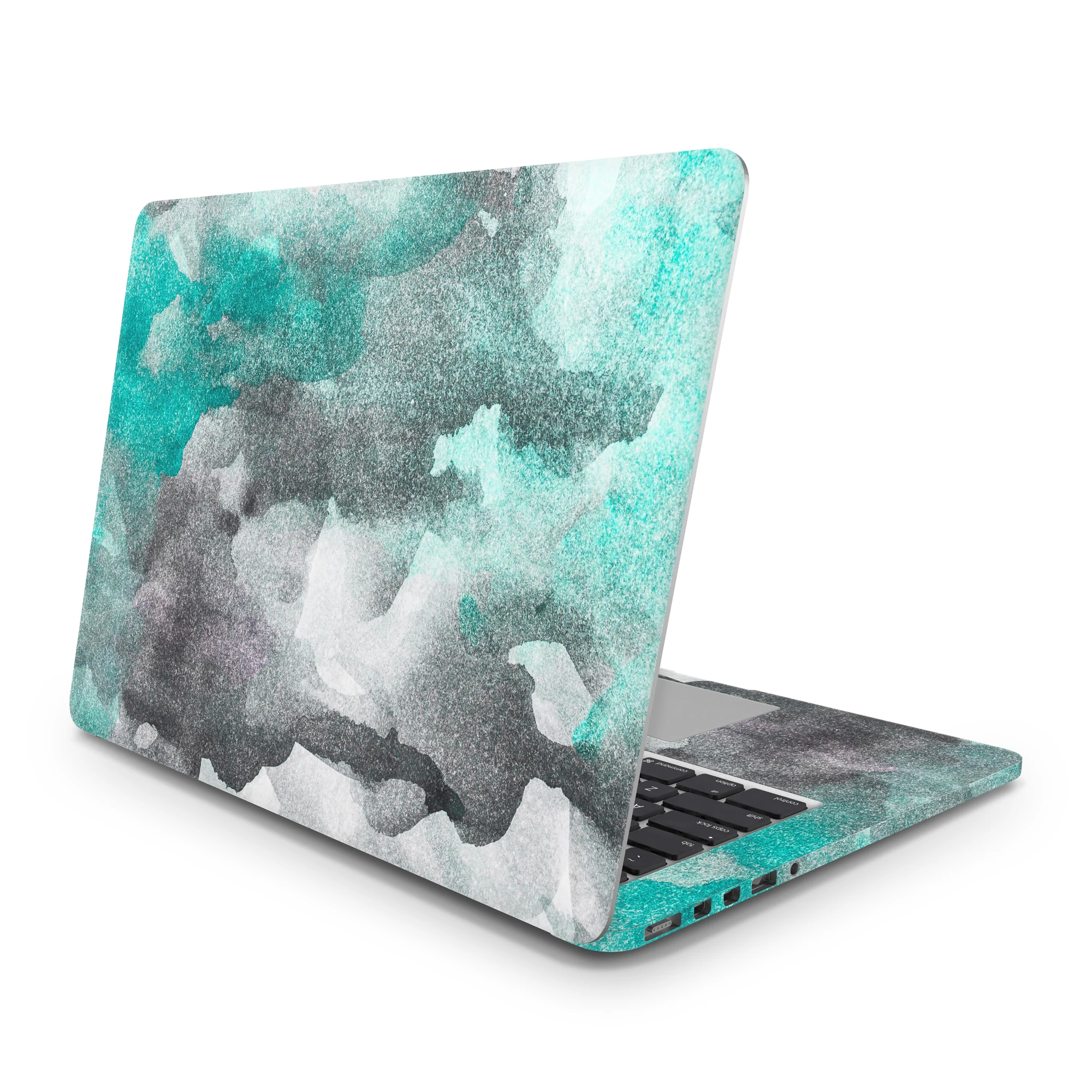 

Sticker Master Abstract Watercolor Green Black Background Laptop Vinyl Sticker Skin Cover For 10 12 13 14 15.4 15.6 16 17 19 " Inc Notebook Decal For Macbook,Asus,Acer,Hp,Lenovo,Huawei,Dell,Msi,Apple,Toshiba,Compaq