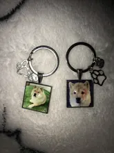 DIY personalizado perro foto Llavero-perro y amor de cristal colgante de forma de corazón Mini llavero coche regalo clave Souvenir para niños y niñas