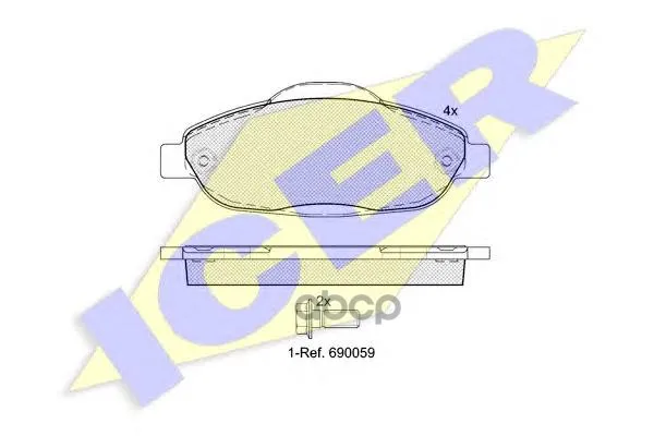 181851_колодки Дисковые Передние! Peugeot 3081.4/1.6 07 Icer 181851 Icer арт. 181851