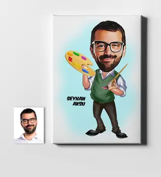 

Personalized Mr Painter Cartoon Canvas Print (50x70 cm.) 1