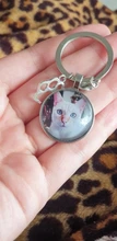 DIY personalizado perro foto Llavero-perro y amor de cristal colgante de forma de corazón Mini llavero coche regalo clave Souvenir para niños y niñas