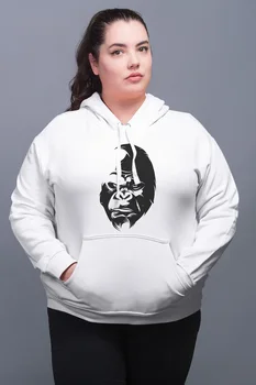 

Angemiel Wear Black Gorilla White Women 'S Hooded Sweatshirt