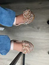 Verano de las muchachas del bebé sandalias niños, sandalias de bebé niños resbalón en perlas de cristal princesa individual zapatos romanos zapatos tamaño 21-36