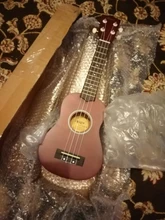 Aiersi-Ukelele Soprano de 21 pulgadas para principiantes, guitarra para chico, cuatro cuerdas de madera, negro, marrón, rosa, Amarillo, Azul, para niños
