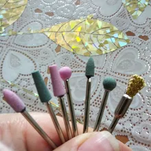 Juego de brocas de diamante para uñas, cortadores de manicura, piedra de cerámica de silicona, fresa eléctrica para máquina de manicura y pedicura, 6/7