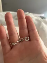 Anillo de Plata de Ley 925 con abertura plateada para mujer, cadena de bloqueo grande, estilo antiguo