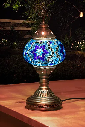

Blue Color Turkish Handmade different color mosaic table lamps