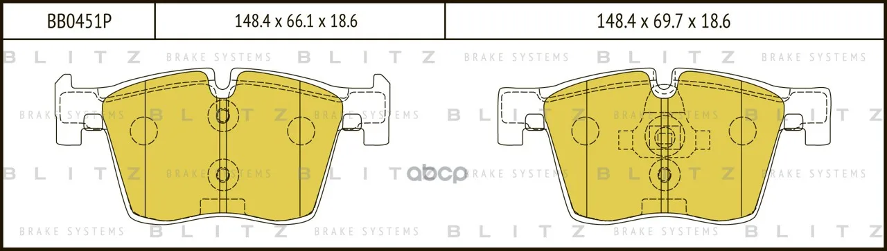 Колодки Тормозные Дисковые Blitz Bb0451p Blitz арт. BB0451P