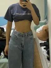 Pantalones vaqueros de cintura alta para mujer, Jeans holgados de gran tamaño para mamá, ropa de calle, vaqueros de pierna recta para mujer