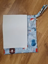 Asenappy-Bolso húmedo seco con dos cremalleras, bolsa de pañales para bebés, impermeable, reutilizable, lavable, 30x36cm