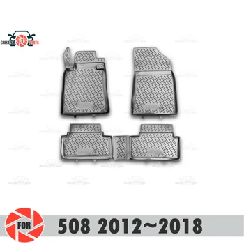 

Floor mats for Peugeot 508 2012~2018 rugs non slip polyurethane dirt protection interior car styling accessories