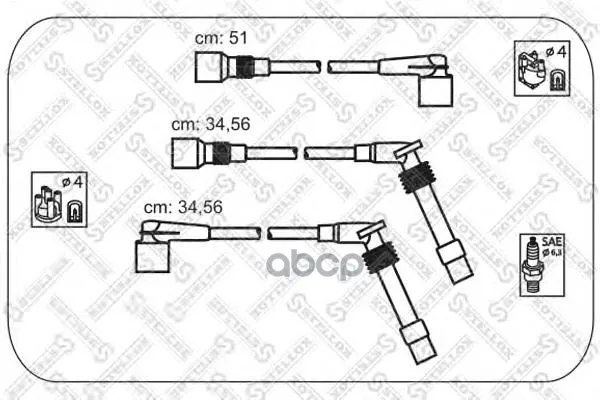 10-38538-Sx_к-Кт Проводов! Opel Vectra 1.6/1.8/2.0 88-95 Stellox 1038538sx Stellox арт. 1038538SX