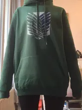 Sudadera con capucha de Anime para mujer, ropa de calle de manga larga con capucha de Attack on Titan, Harajuku, deportiva, verde, Unisex, G1, 2020