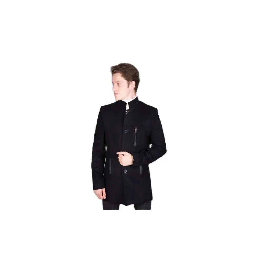 Men's Leather Zipper Black Cachet Coat 2021 Autumn Winter Season Outwear High Quality SlimFit Young Style WithFrontButtonClosure