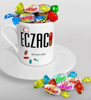 

Personalized Pharmacist Turkish coffee Cup and Haribo Candy Gift Seti-3